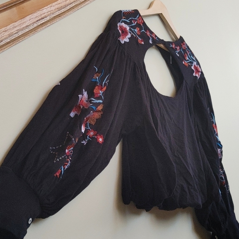 Free People Embroidered Blouse